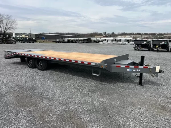 BWise 8 x 24 Deckover Equipment Trailer Full Width Ramps - Image 7