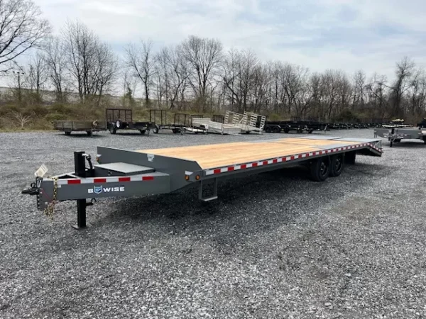 BWise 8 x 28 Deckover Equipment Trailer Full Width Ramps