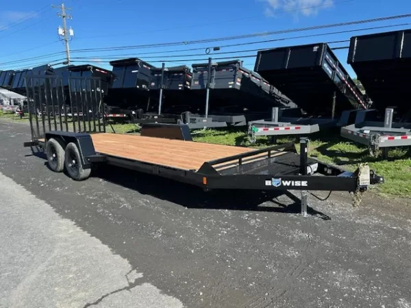 BWise 7 x 20 Equipment Trailer – Split Landscape Ramp