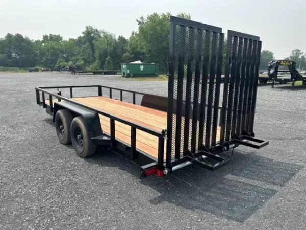 BWise 7 x 18 Equipment Trailer – Split Landscape Ramp - Image 2