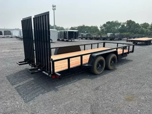 BWise 7 x 18 Equipment Trailer – Split Landscape Ramp - Image 5