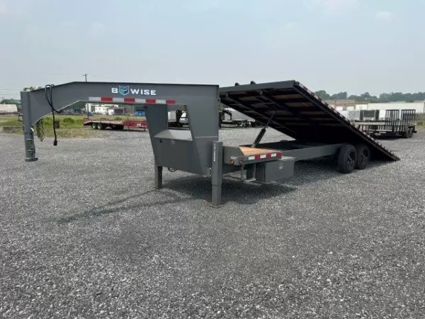 BWise 8 x 26 Gooseneck Deckover Equipment Trailer – Power Tilt - Image 5