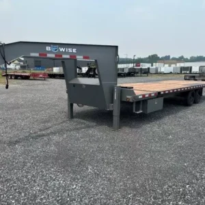 BWise 8 x 28 Gooseneck Deckover Equipment Trailer – Hydraulic Beavertail