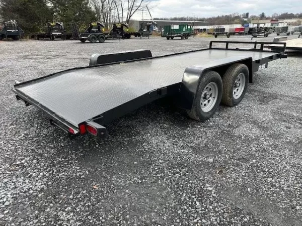Car Mate 7 x 18 Open Car Trailer Full Steel Deck - Image 4