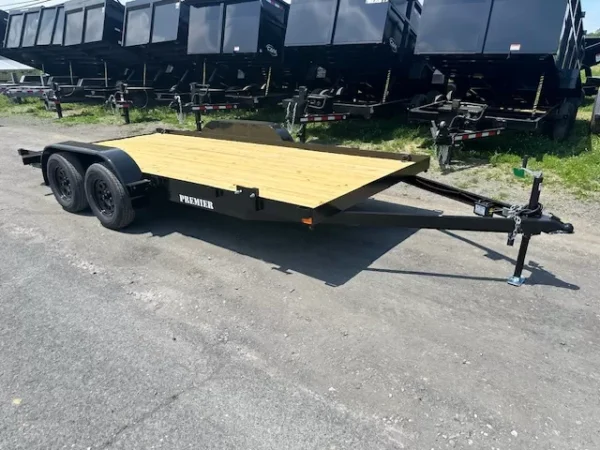 Premier 7 x 16 Open Wood Deck Car Trailer – Slide Out Ramps