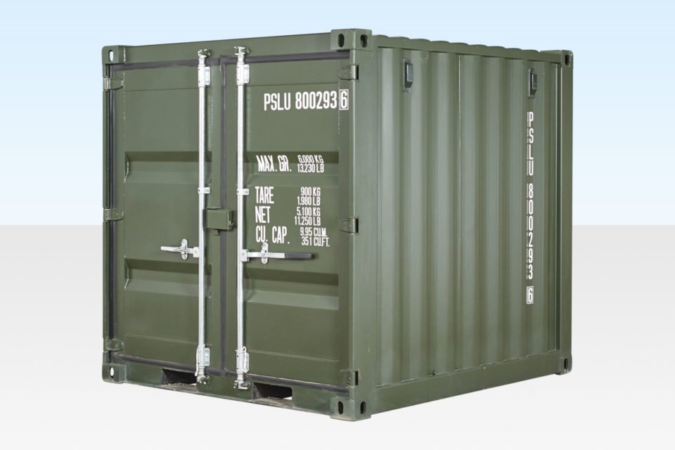 8ft one trip shipping container green (ral 6007) 8ft one trip shipping container green (ral 6007)